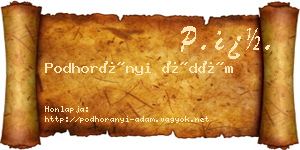Podhorányi Ádám névjegykártya