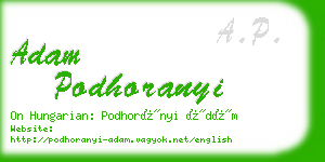 adam podhoranyi business card